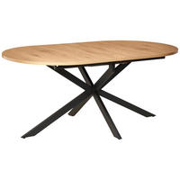 ESSTISCH Metall, Holzwerkstoff 180-220/100/75 cm   - Eichefarben/Schwarz, Lifestyle, Holzwerkstoff/Metall (180-220/100/75cm) - MID.YOU