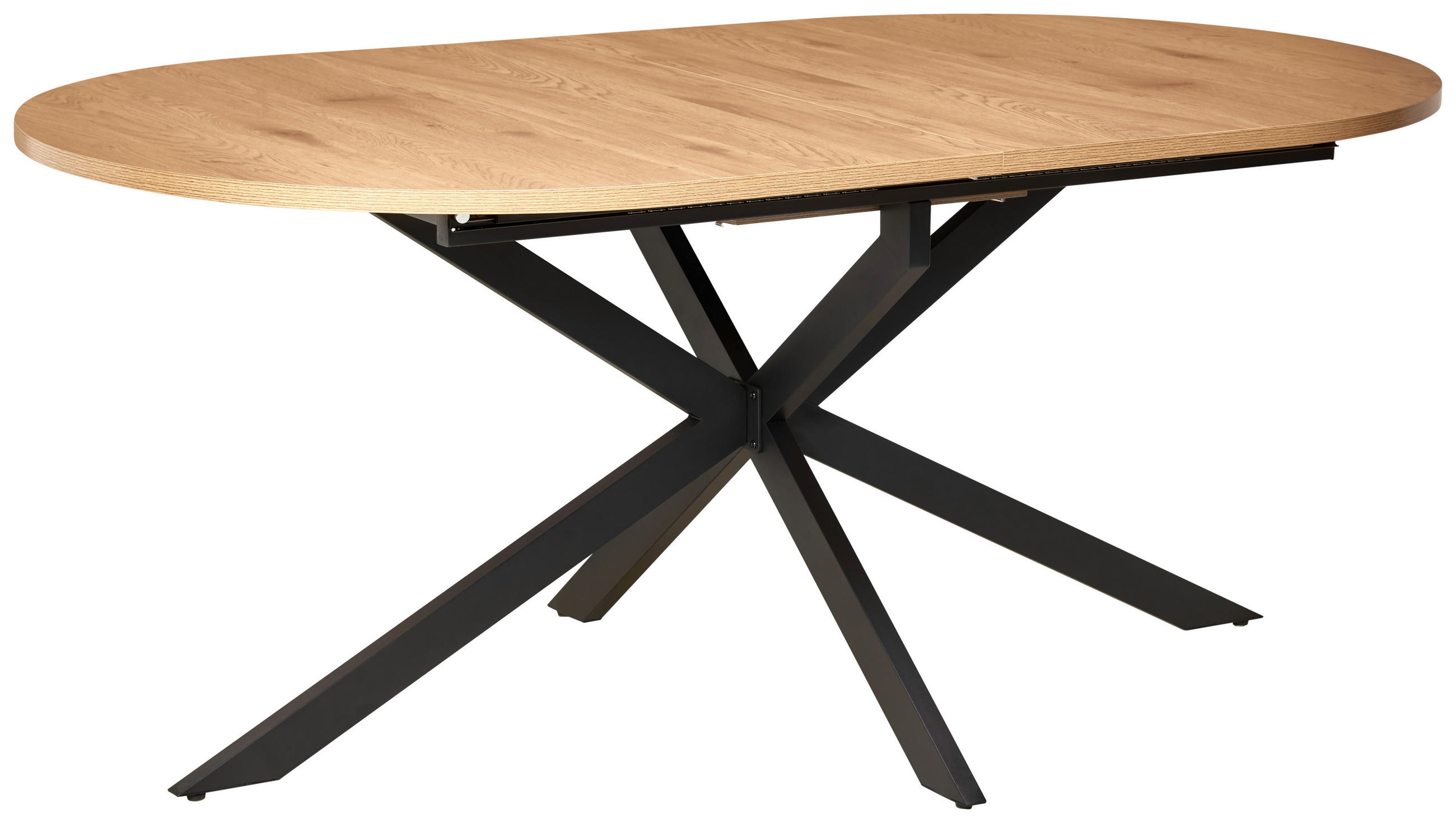 Mid.you Esstisch Schwarz, Eiche 100x75x180-220 cm
