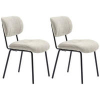 STUHL-SET 2 Stück  in Bouclé Textil  - Creme/Schwarz, MODERN, Textil/Metall (50/98/50cm) - Carryhome