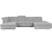 WOHNLANDSCHAFT in Textil Grau - Chromfarben/Grau, Design, Kunststoff/Textil (211/350/204cm) - Xora