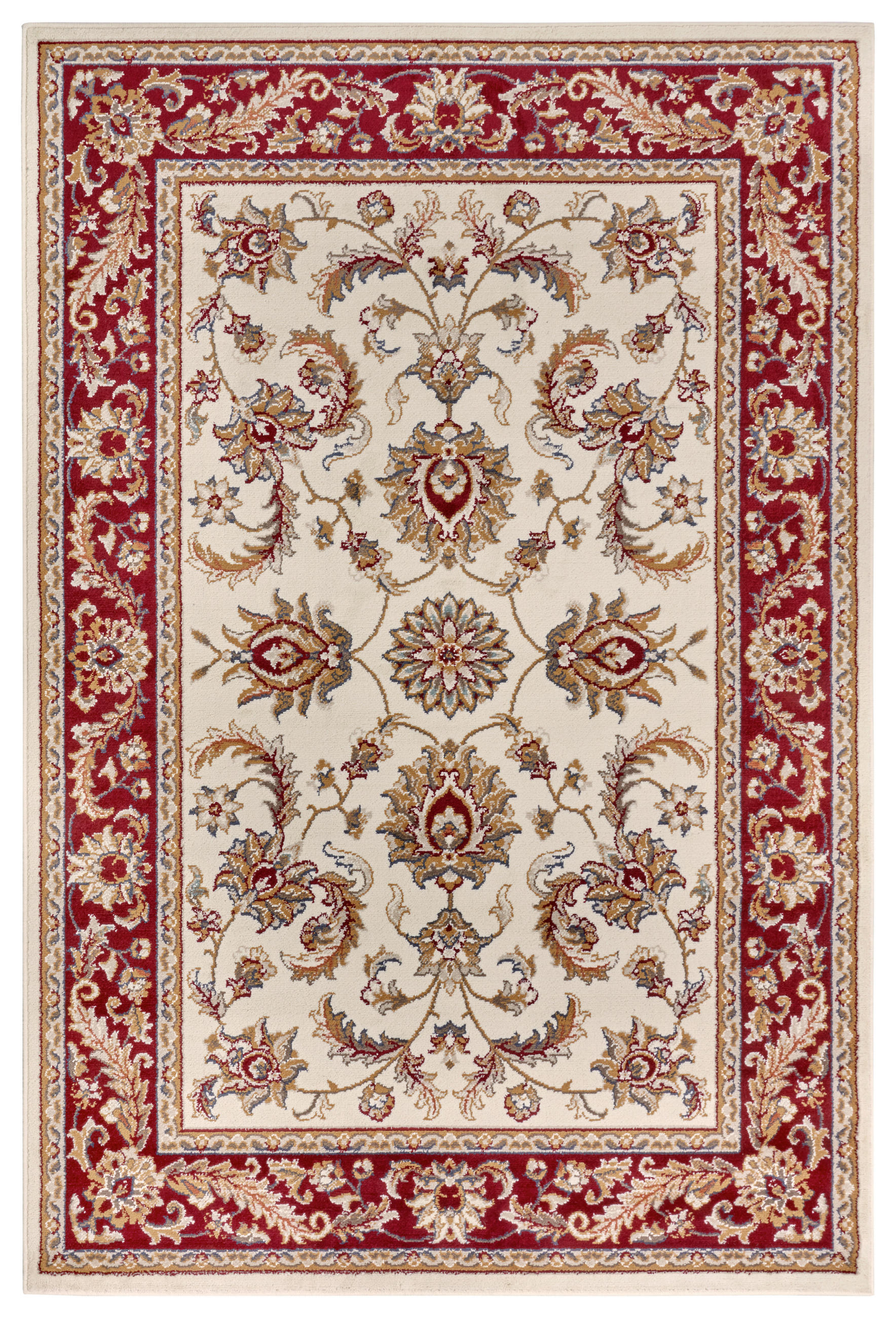 FLACHWEBETEPPICH 80/120 cm Luxor Creme, Rot  - Rot/Creme, Design, Kunststoff/Textil (80/120cm)