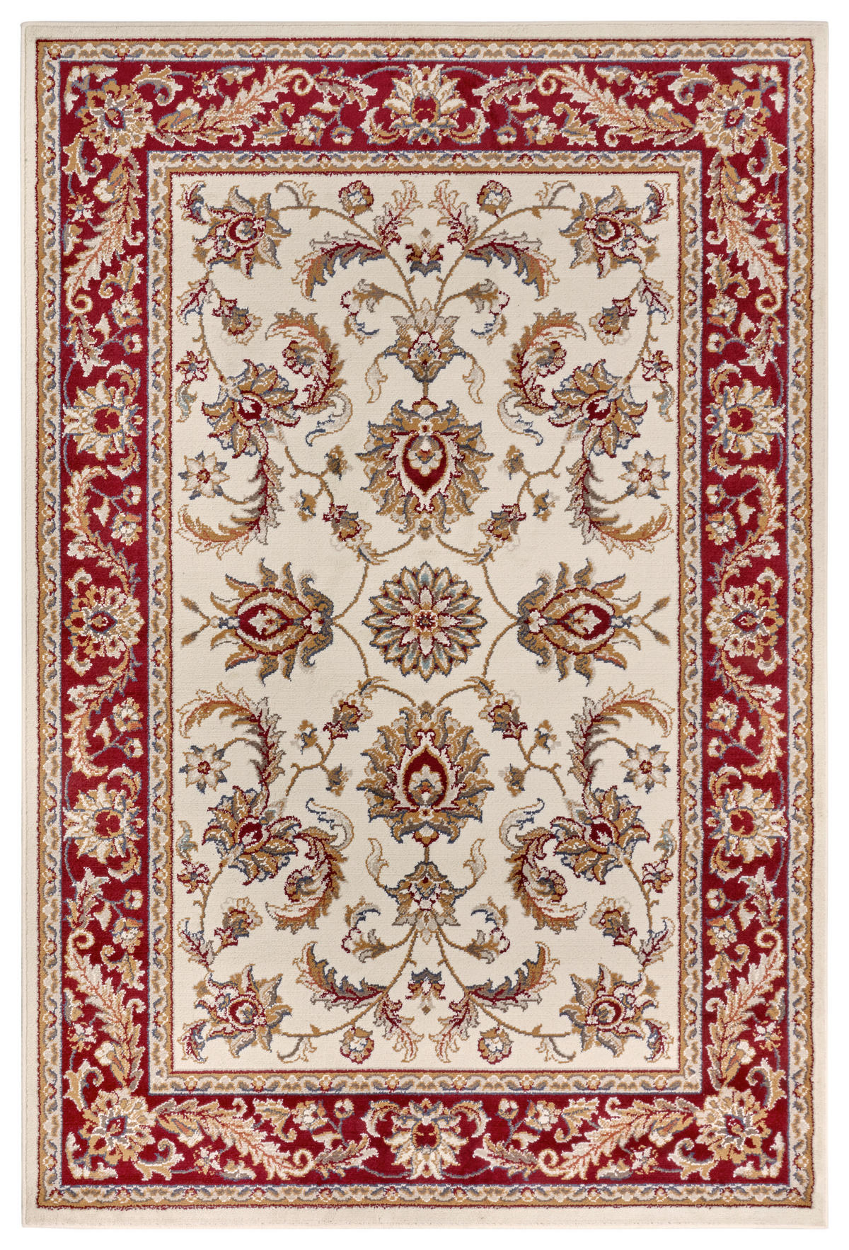 FLACHWEBETEPPICH 120/170 cm Luxor Creme, Rot  - Rot/Creme, Design, Kunststoff/Textil (120/170cm)