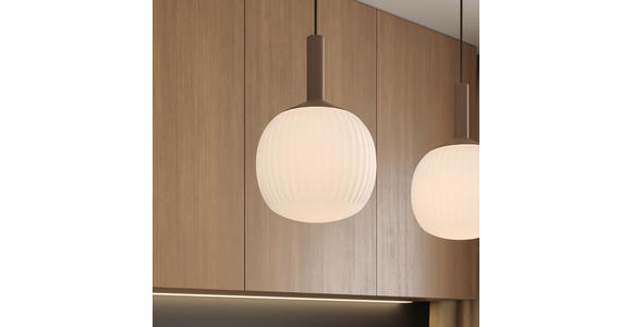 LED-HÄNGELEUCHTE 114/15/150 cm  - Weiß, Design, Glas/Metall (114/15/150cm) - Novel