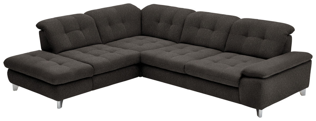 ECKSOFA in Chenille Anthrazit  - Chromfarben/Anthrazit, Design, Textil/Metall (260/310cm) - Beldomo Speed