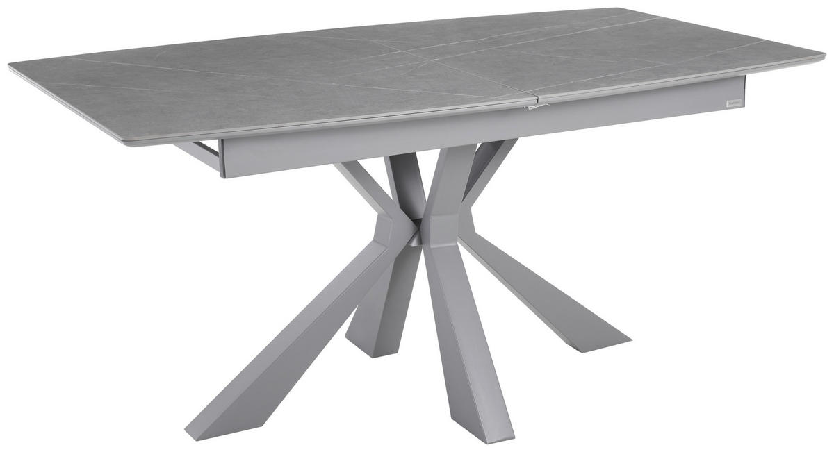 STOL ZA BLAGOVAONICU  siva  metal, keramika, drvni materijal      - siva, Moderno, drvni materijal/metal (160-200/90/76cm) - Livetastic