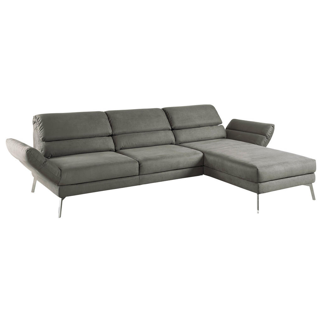 Thumbnail - Dieter Knoll Ecksofa, Graphit, Textil, 3-Sitzer, Ottomane rechts, L-Form, 279-327x176-217 cm, Goldenes M, Dgm, Typenausw...