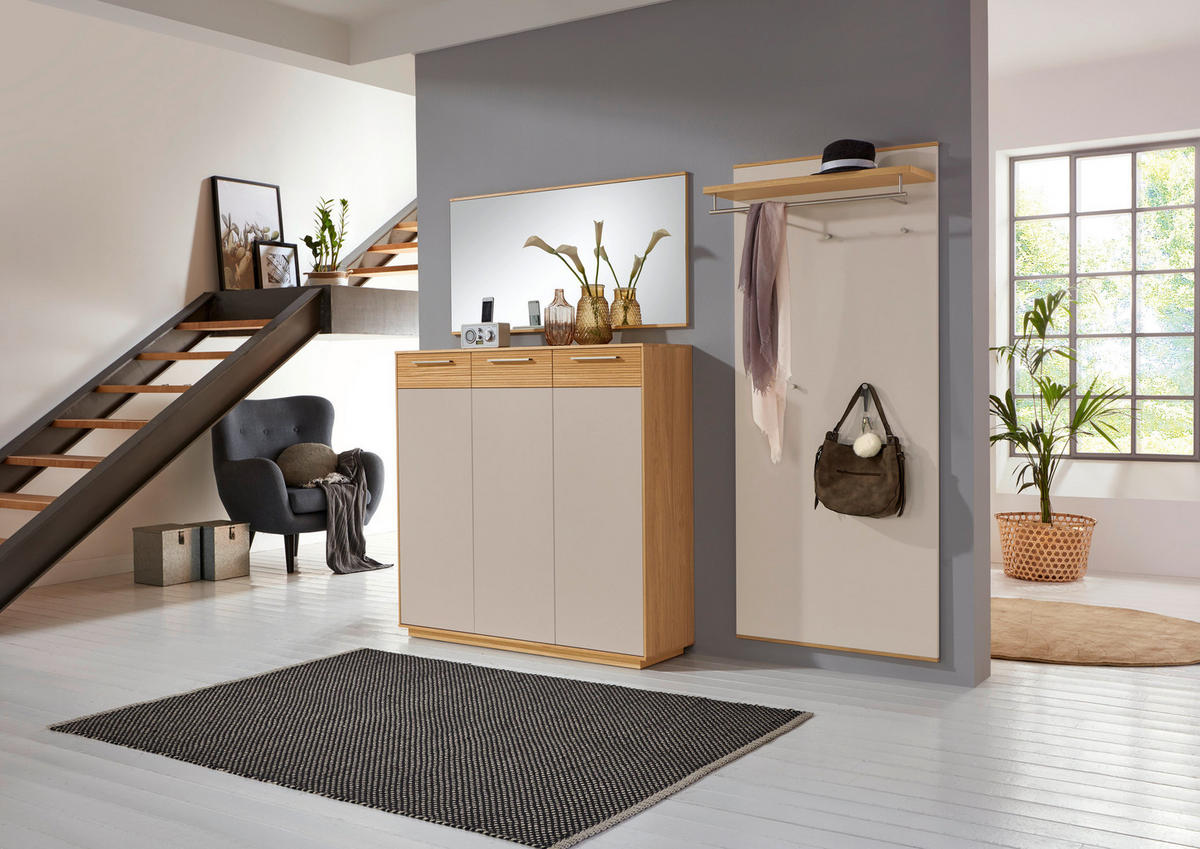 GARDEROBE 3-teilig  in 220/195/37 cm  - Taupe/Eichefarben, Design, Holz/Holzwerkstoff (220/195/37cm) - Novel