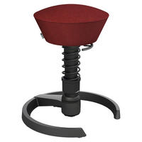 BÜROHOCKER 55/45,66/55 cm  - Schwarz/Dunkelrot, Basics, Textil/Metall (55/45,66/55cm) - Aeris