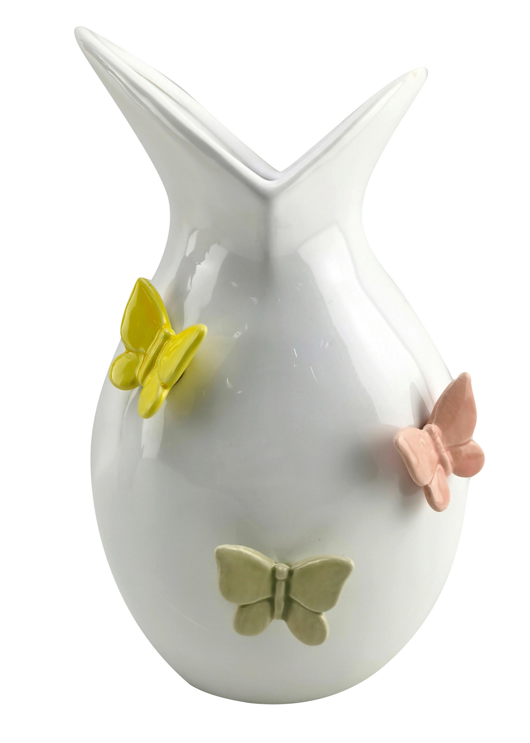 VAZĂ 21 cm  - roz aprins/galben, Lifestyle, ceramică (12,8/21/11,9cm)