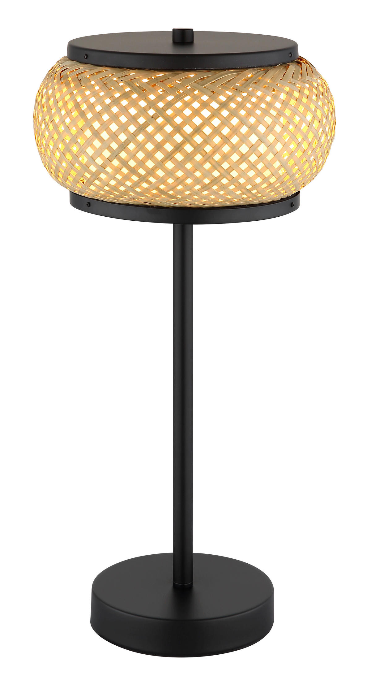 LED-TISCHLEUCHTE 22/46,1 cm   - Schwarz/Naturfarben, Design, Holz/Kunststoff (22/46,1cm) - Globo