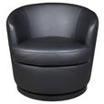 DESIGNSESSEL in Echtleder Schwarz  - Schwarz, Design, Leder/Kunststoff (76/74/75cm) - Xora