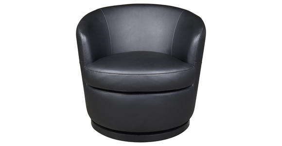 DESIGNSESSEL in Echtleder Schwarz - Schwarz, Design, Leder/Kunststoff (76/74/75cm) - Xora