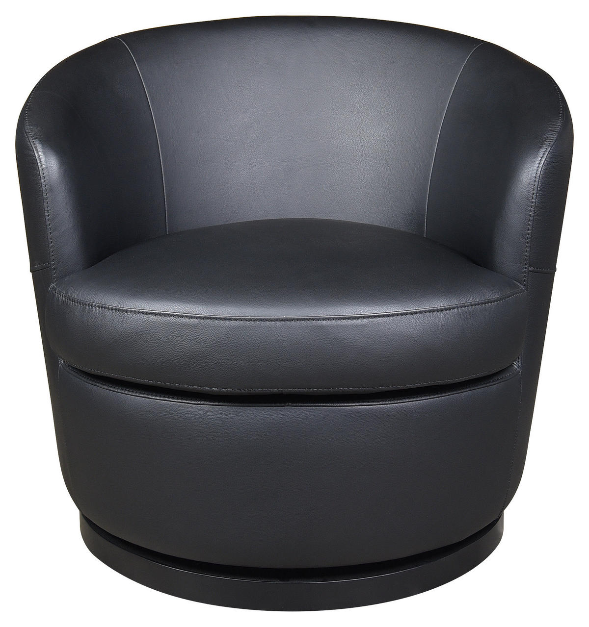 DESIGNSESSEL in Echtleder Schwarz  - Schwarz, Design, Leder/Kunststoff (76/74/75cm) - Xora