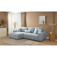 ECKSOFA  in Velours Grau  168/298 cm  - Schwarz/Grau, KONVENTIONELL, Kunststoff/Textil (168/298cm) - Carryhome