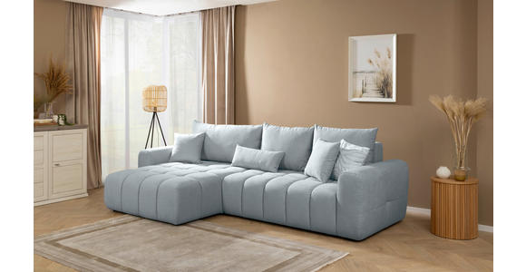 ECKSOFA  in Velours Grau  168/298 cm  - Schwarz/Grau, KONVENTIONELL, Kunststoff/Textil (168/298cm) - Carryhome