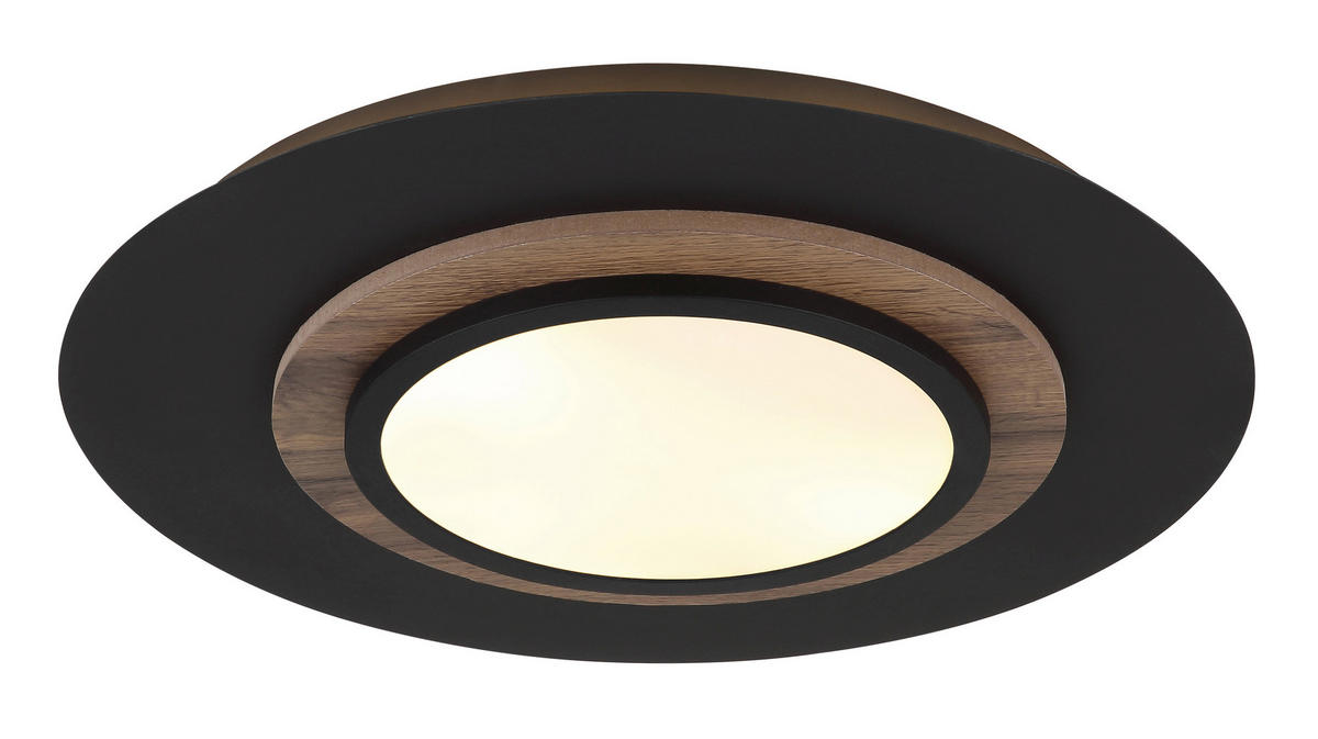 LED-DECKENLEUCHTE 48/5,6 cm   - Dunkelbraun/Schwarz, Natur, Holzwerkstoff/Kunststoff (48/5,6cm) - Globo