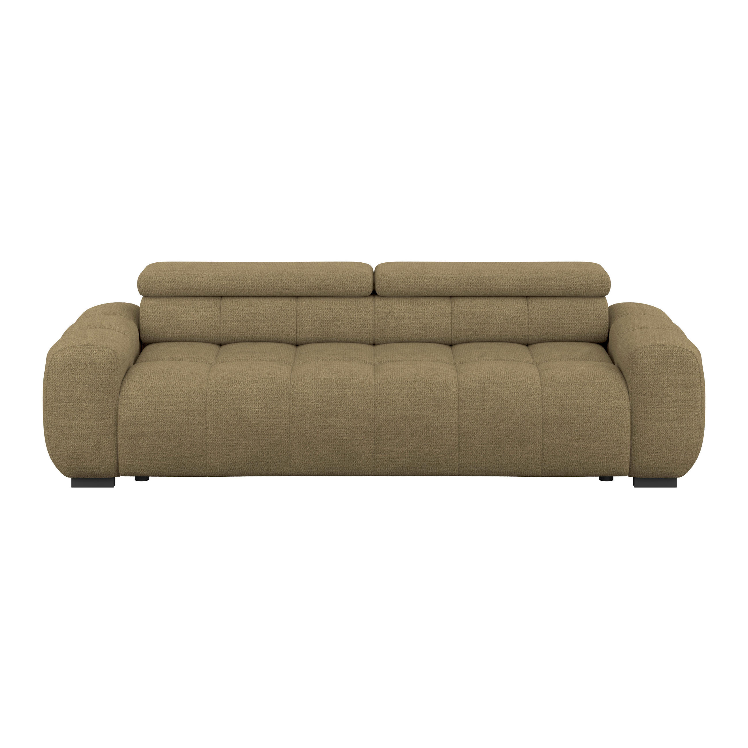 BIGSOFA Webstoff Taupe  - Taupe/Schwarz, Design, Kunststoff/Textil (248/77-97/108cm) - Welnova