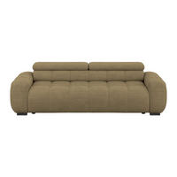 BIGSOFA Webstoff Taupe  - Taupe/Schwarz, Design, Kunststoff/Textil (248/77-97/108cm) - Welnova