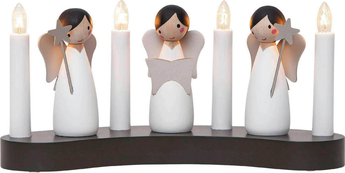 LED-KERZE  - Braun/Weiß, Basics, Holz/Kunststoff (31/8/15cm) - Eglo