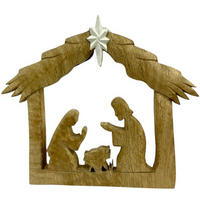 WEIHNACHTSKRIPPE - Braun, Natur, Holz (19cm) - X-Mas