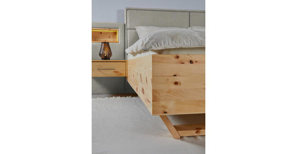 BETT 180/200 cm in Naturfarben, Zirbelkieferfarben - Zirbelkieferfarben/Naturfarben, Natur, Holz/Textil (180/200cm) - Valnatura