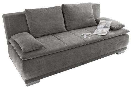 SCHLAFSOFA Mikrovelours Grau  - Silberfarben/Grau, MODERN, Kunststoff/Textil (208/93/105cm) - MID.YOU