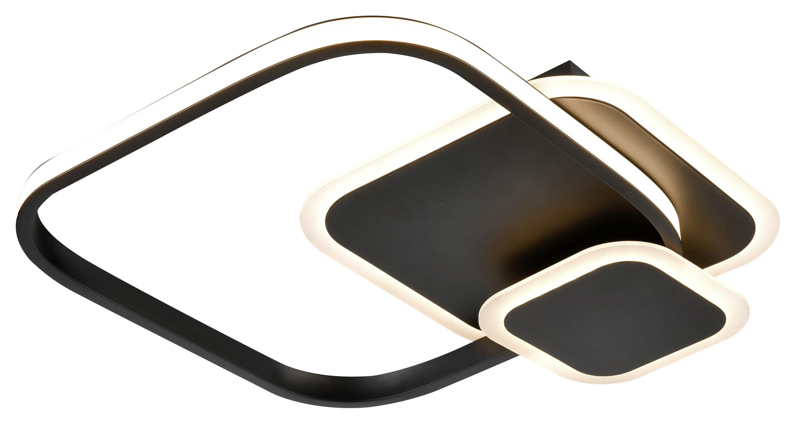 STROPNÍ LED SVÍTIDLO, 40/38/6 cm - bílá/černá, Lifestyle, kov/plast (40/38/6cm) - Boxxx