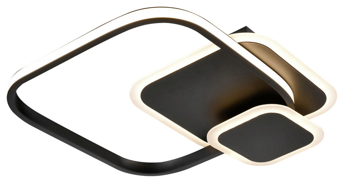 STROPNÍ LED SVÍTIDLO, 40/38/6 cm - bílá/černá, Lifestyle, kov/plast (40/38/6cm) - Boxxx