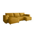 WOHNLANDSCHAFT Senfgelb Webstoff  - Senfgelb/Schwarz, MODERN, Kunststoff/Textil (350/153/68cm) - Xora
