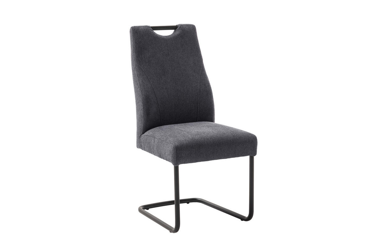 SCHWINGSTUHL  in Aluminium Flachgewebe  - Anthrazit/Schwarz, MODERN, Textil/Metall (50/103/63cm) - Carryhome