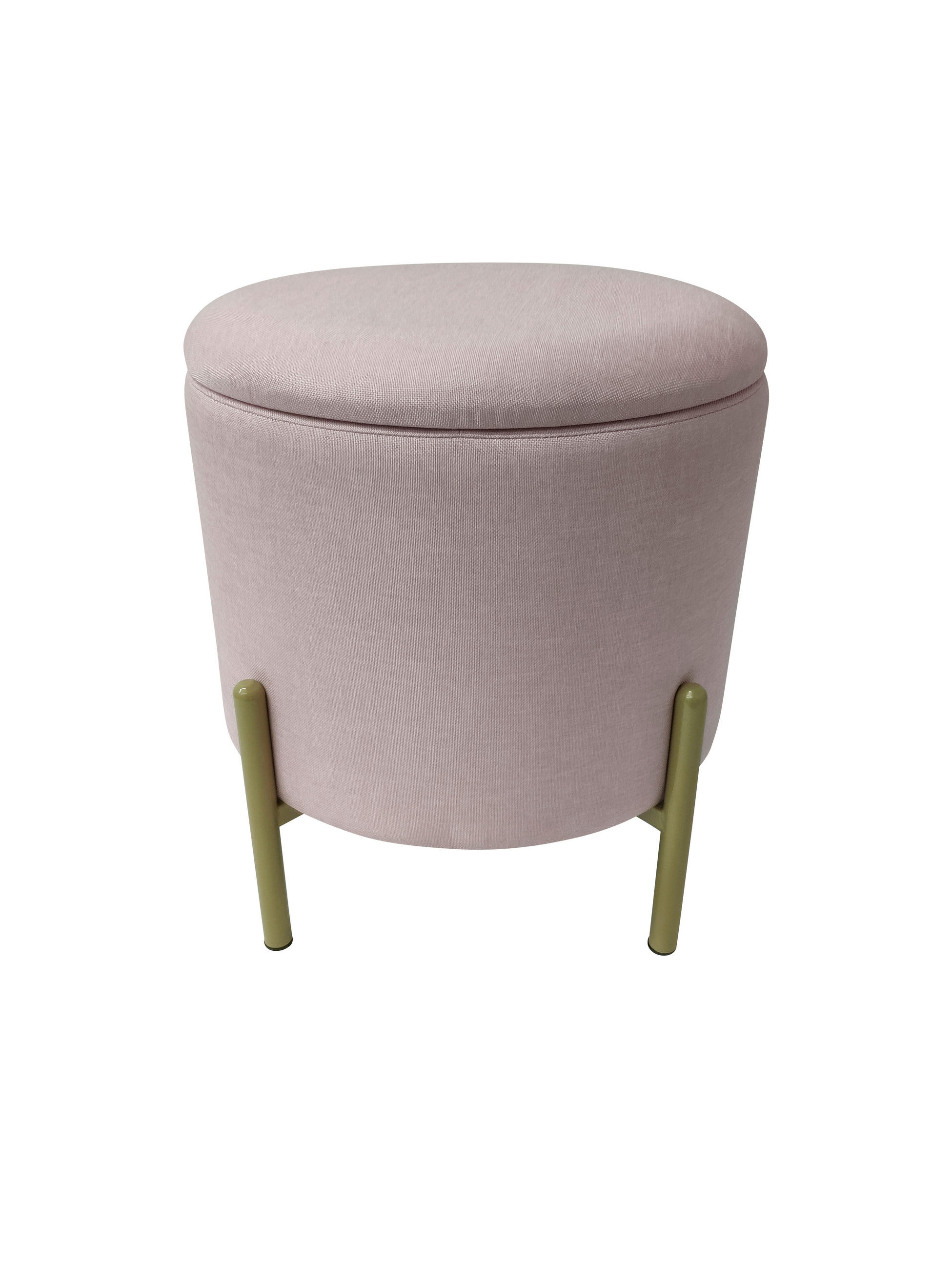 HOCKER in Textil Rosa  - Goldfarben/Rosa, Design, Textil/Metall (36/40/36cm) - Echtwerk