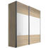 SCHWEBETÜRENSCHRANK in Weiß, Eichefarben - Eichefarben/Alufarben, Design, Glas/Holzwerkstoff (200/216/68cm) - Hom`in SCHWEBETÜRENSCHRANK in Weiß, Eichefarben - Eichefarben/Alufarben, Design, Glas/Holzwerkstoff (200/216/68cm) - Hom`in