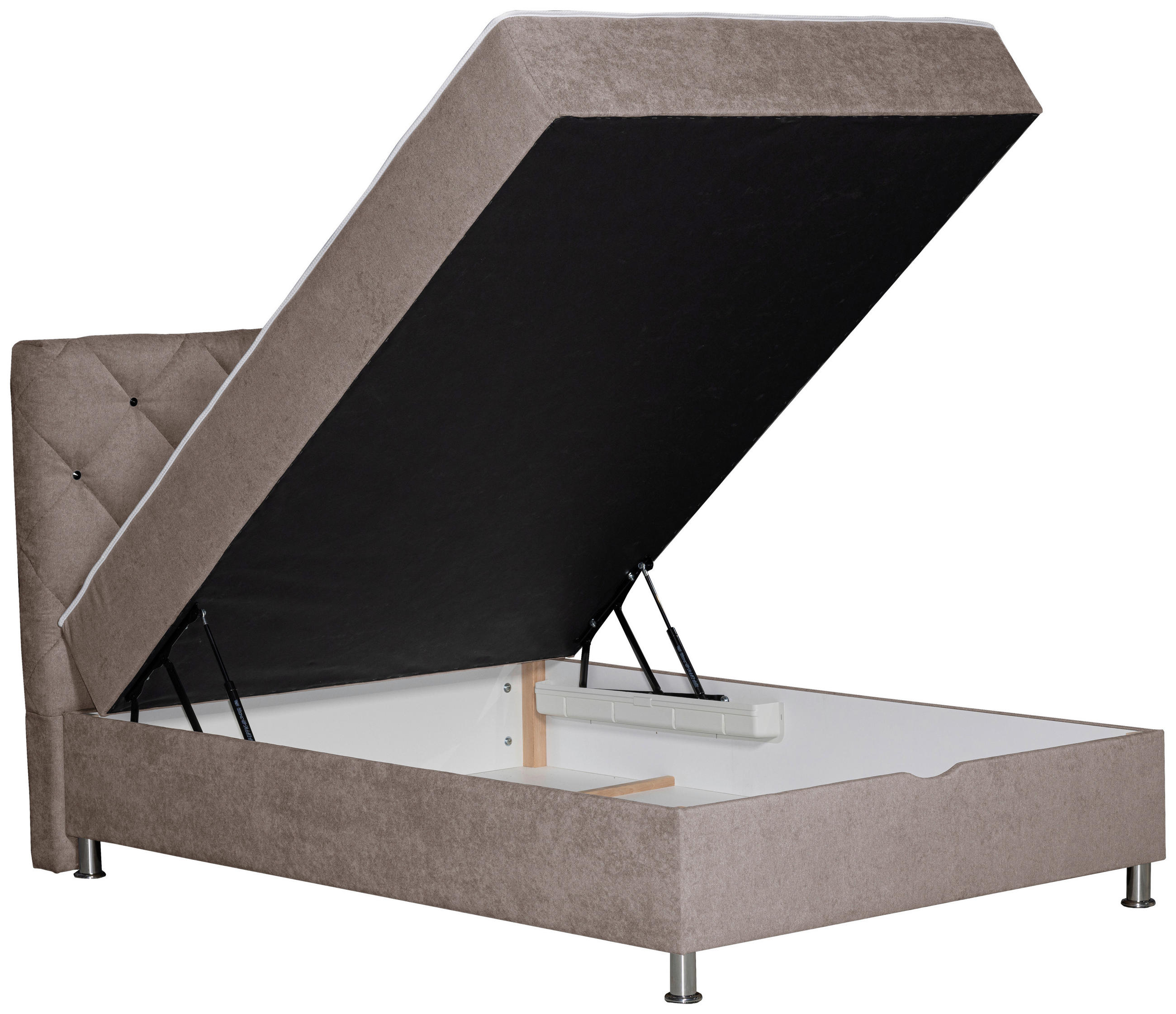 BOXBETT 120/200 cm  in Hellbraun  - Chromfarben/Hellbraun, Design, Kunststoff/Textil (120/200cm) - Boxxx
