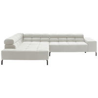 ECKSOFA Weiß Cord  - Schwarz/Weiß, Design, Textil/Metall (216/321cm) - Hom`in