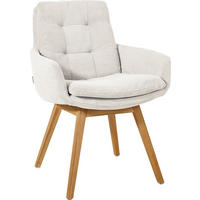 ARMLEHNSTUHL  in Cord  - Weiss/Eichefarben, Design, Holz/Textil (63/90/69cm) - Johann Jakob