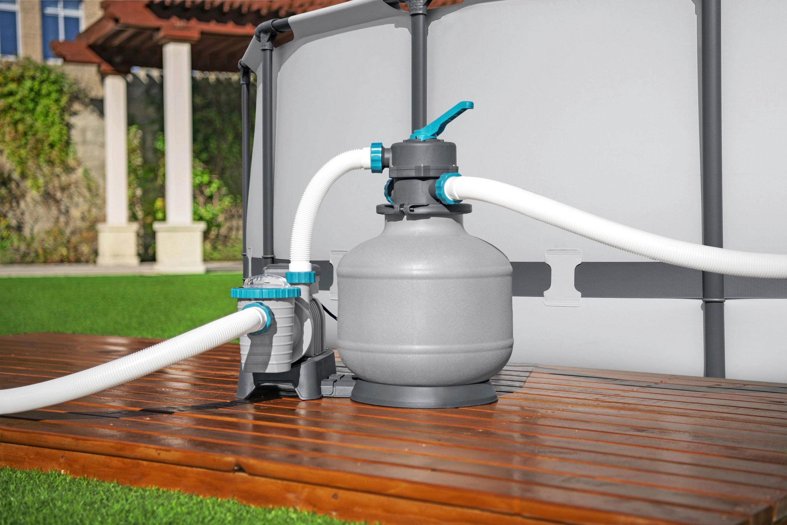 FILTERPUMPE FLOWCLEAR 58497  - Orange/Weiß, KONVENTIONELL, Kunststoff/Metall (60,3/42/65cm) - Bestway