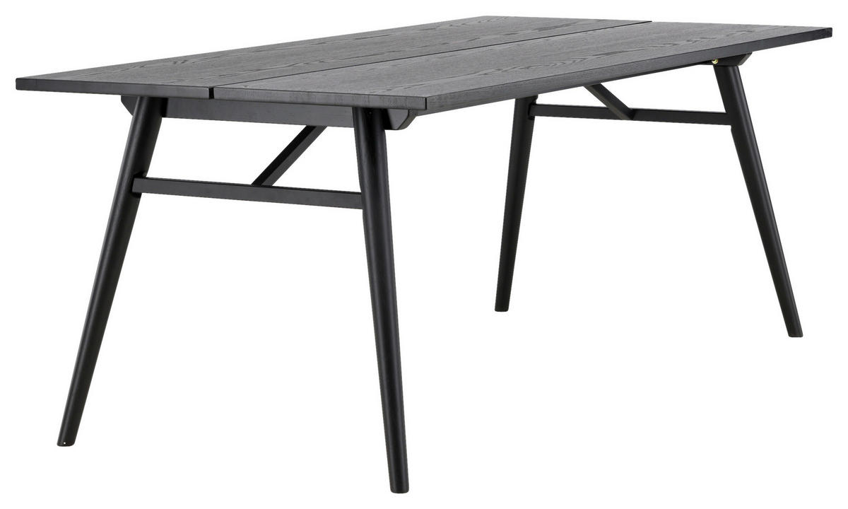 ESSTISCH 195/95/75 cm Nachbildung  Metall, Holzwerkstoff rechteckig Schwarz  - Schwarz, Design, Holzwerkstoff/Metall (195/95/75cm) - Livetastic