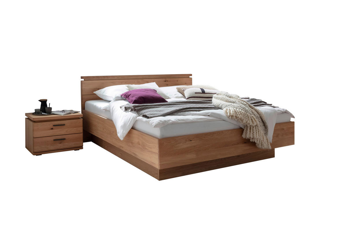 BETTANLAGE 180/200 cm  Eiche Bianco   - Eiche Bianco, Natur, Holz/Holzwerkstoff (180/200cm) - Linea Natura