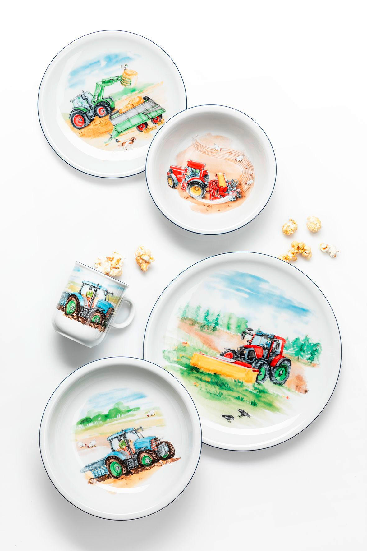 SADA DĚTSKÉHO NÁDOBÍ porcelán keramika  - modrá/zelená, Konvenční, keramika - Seltmann Weiden