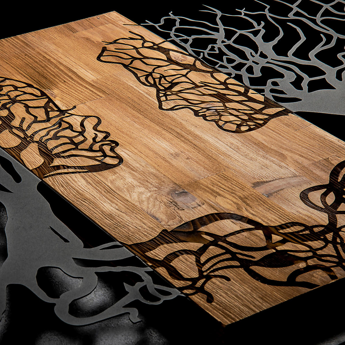 OBJEKTBILD 92/58 cm  - Schwarz/Braun, Basics, Holzwerkstoff (92/58cm)