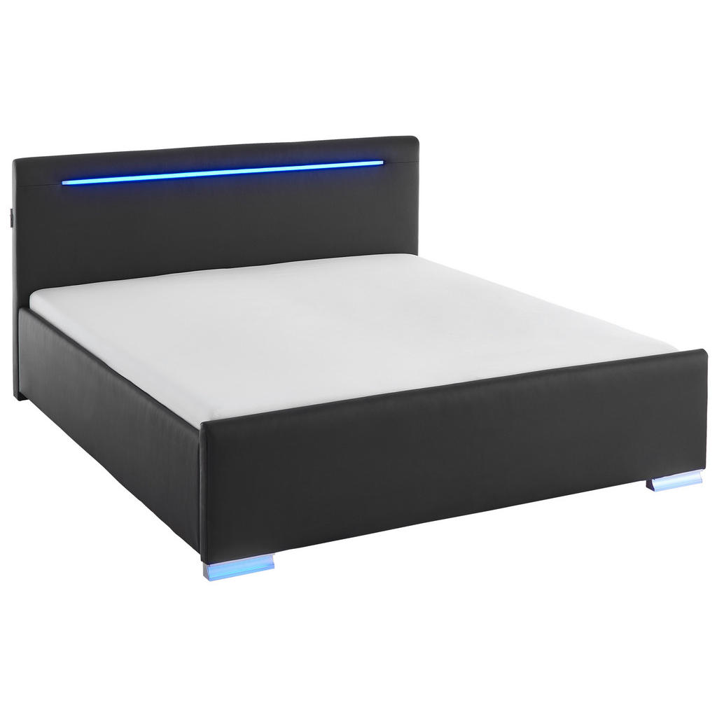 Thumbnail - Boxxx Polsterbett, Schwarz, Textil, 180x200 cm, Reach, gepolstertes Kopfteil, Schlafzimmer, Betten, Polsterbetten