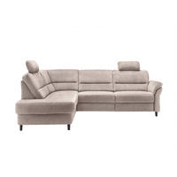CANAPÉ D'ANGLE in Mikrofaser Beige  - beige/noir, Modern, textile/bois (190/266cm) - Livetastic