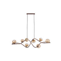 PENDELLEUCHTE 106/25/100 cm  - Cognac, KONVENTIONELL, Glas/Metall (106/25/100cm)