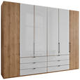 DREHTÜRENSCHRANK  in Weiß, Eiche Bianco  - Schieferfarben/Eiche Bianco, KONVENTIONELL, Glas/Holzwerkstoff (300/236/58cm) - Dieter Knoll