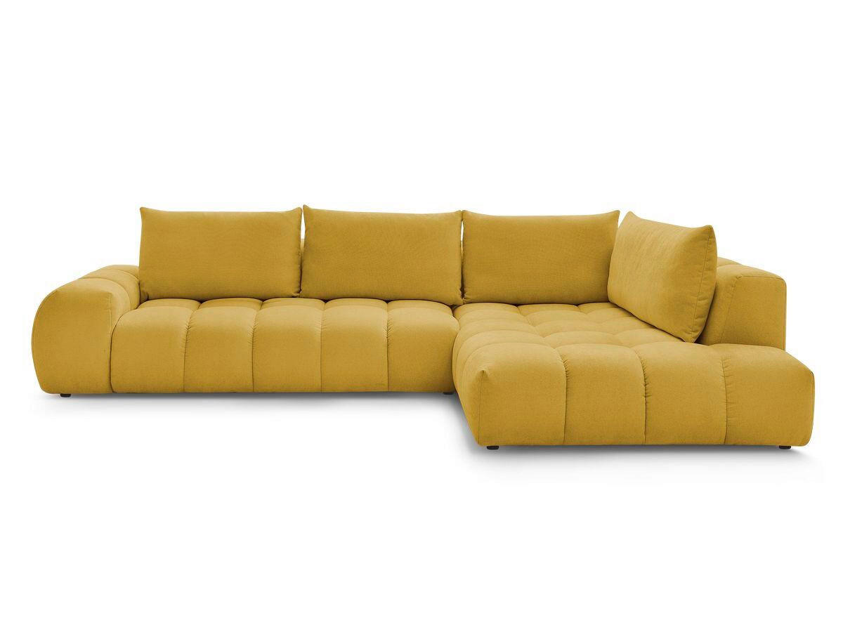ECKSOFA Ottomane rechts  EVEREST Gelb Struktur  - Gelb/Schwarz, MODERN, Kunststoff/Textil (352/210cm)