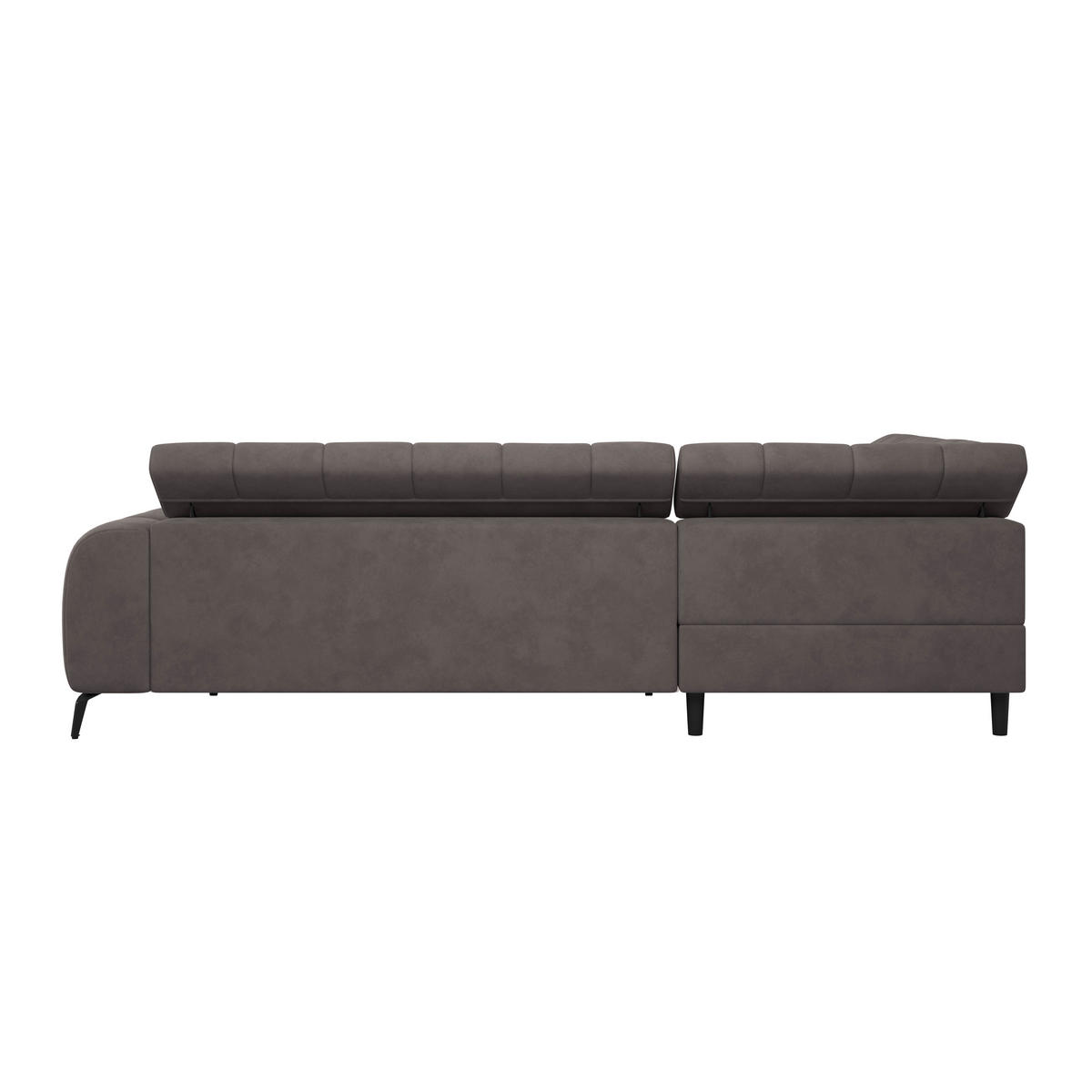 ECKSOFA Graphitfarben  - Dunkelgrau/Schwarz, Trend, Kunststoff/Textil (203/261cm) - Livetastic