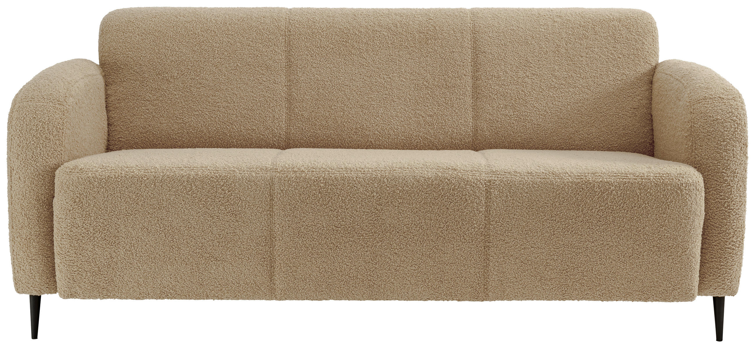 3-SITZER-SOFA in Teddystoff Creme  - Creme/Schwarz, MODERN, Textil/Metall (180/76/90cm) - Livetastic