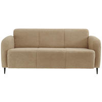 3-SITZER-SOFA in Teddystoff Creme  - Creme/Schwarz, Modern, Textil/Metall (180/76/90cm) - Livetastic