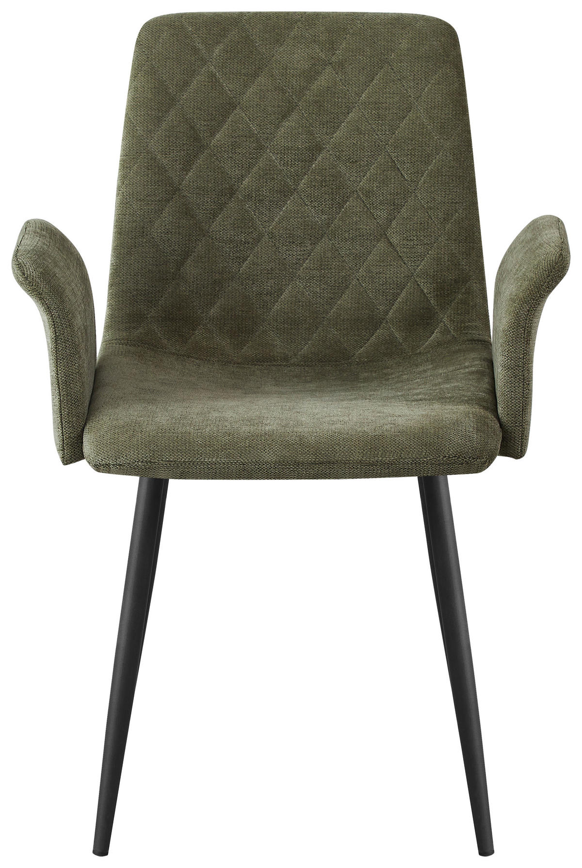 ARMLEHNSTUHL   Webstoff  - Schwarz/Olivgrün, Design, Textil/Metall (61/87/55cm) - Ti'me