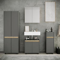 BADEZIMMER 4-teilig  in 154 cm  - Honigeiche/Anthrazit, Trend, Holzwerkstoff/Kunststoff (154cm) - MID.YOU
